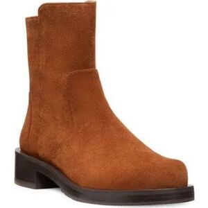 Stuart Weitzman Women's Brown Ankle Round Toe 5050 Bold Zip Bootie Size 10B NWOT